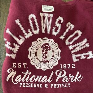 Yellowstone National Park Hooded Maroon Sweatshirt